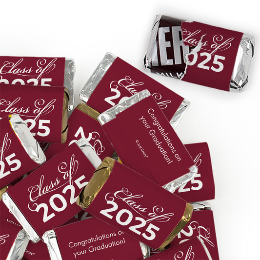 Maroon Graduation Candy - Class Of Wrapped Hershey's Miniatures