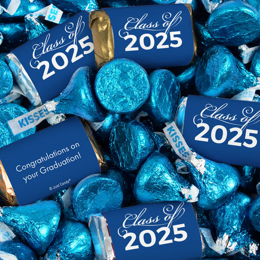 Blue Graduation Candy Mix - Hershey's Miniatures and Kisses