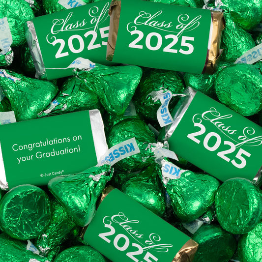 Green Graduation Candy Mix - Hershey's Miniatures and Kisses