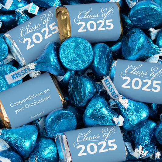 Light Blue Graduation Candy Mix - Hershey's Miniatures and Kisses