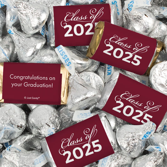 Maroon Graduation Candy Mix - Hershey's Miniatures and Kisses