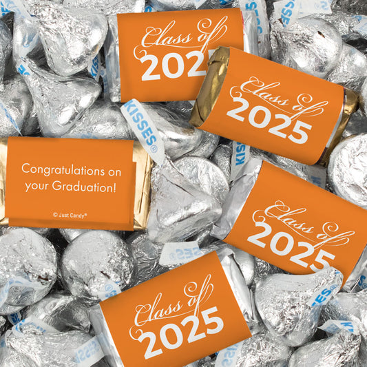 Orange Graduation Candy Mix - Hershey's Miniatures and Kisses