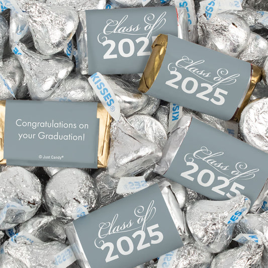 Silver Graduation Candy Mix - Hershey's Miniatures and Kisses