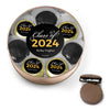 Personalized Graduation Script Chocolate Covered Oreo Cookies XL Gold Plastic Tin