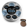 Personalized Graduation Script Chocolate Covered Oreo Cookies XL Silver Plastic Tin