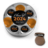 Personalized Graduation Script Chocolate Covered Oreo Cookies XL Silver Plastic Tin