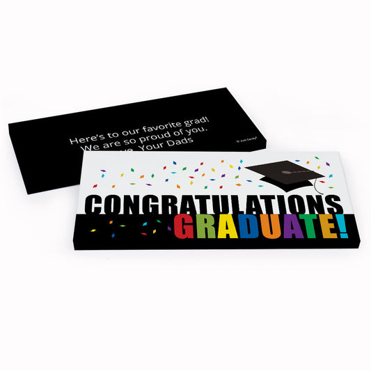 Deluxe Personalized Graduation Confetti Celebration Candy Bar Favor Box