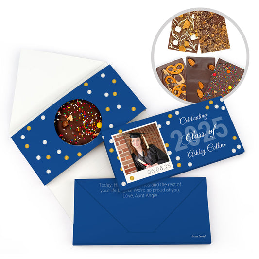 Personalized Graduation Polaroid Photo Confetti Gourmet Infused Belgian Chocolate Bars (3.5oz)