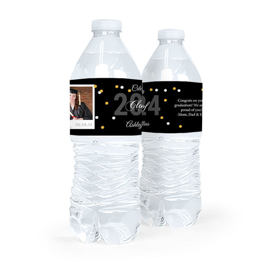 Personalized Graduation Polaroid Photo Confetti Water Bottle Sticker Labels (5 Labels)