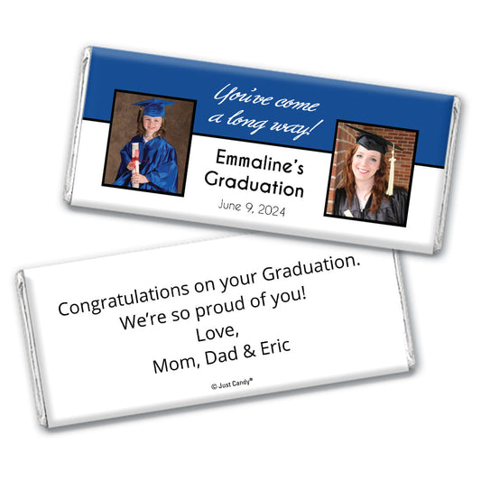 Graduation Personalized Hershey's Milk Chocolate Bar Then and Now Photos