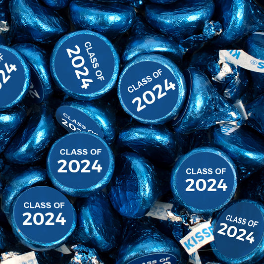 Assembled Blue Graduation Class of Hershey's Kisses Candy 90ct - 14.4oz