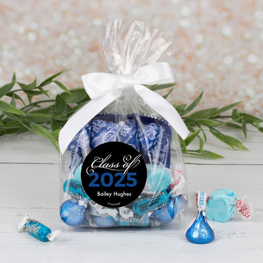 Personalized Class of Graduation Blue Candy Goodie Bag