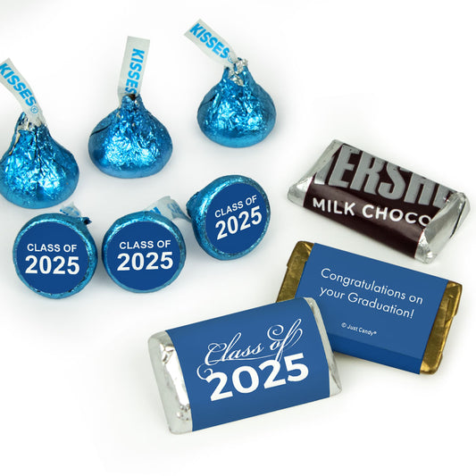 Blue Graduation Candy Hershey's Kisses & Hershey's Miniatures for Party Favors