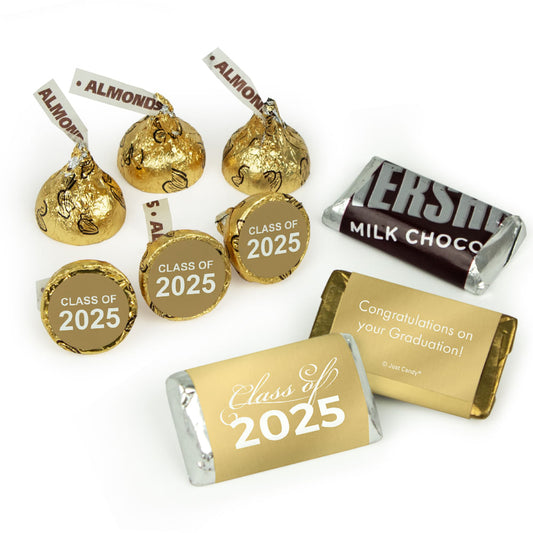 Gold Graduation Candy Hershey's Kisses & Hershey's Miniatures for Party Favors