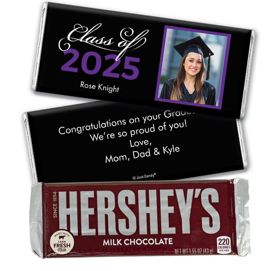 Purple Graduation Personalized Hershey's Milk Chocolate Bar Photo Class Of