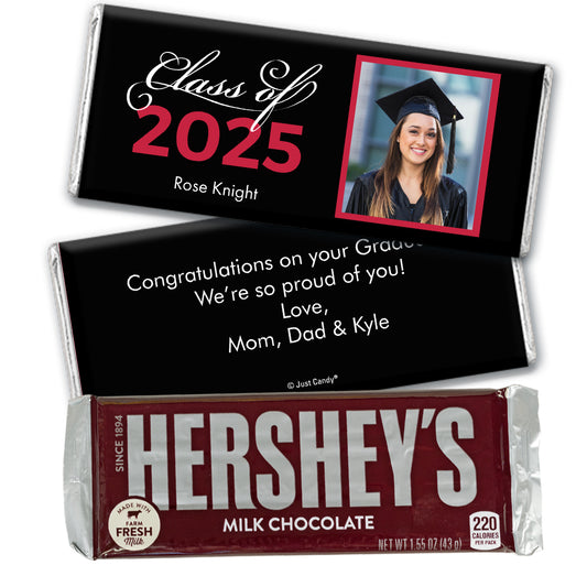 Red Graduation Personalized Hershey's Milk Chocolate Bar Photo Class Of