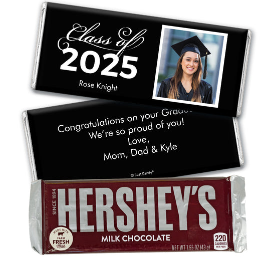 Black Graduation Personalized Hershey's Milk Chocolate Bar Photo Class Of