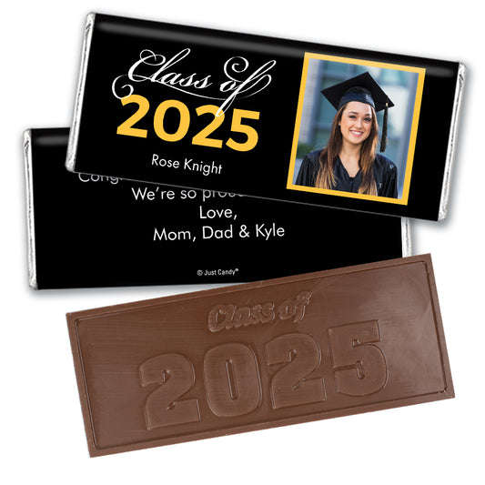 Yellow Graduation Personalized Embossed Chocolate Bar Photo Class Of