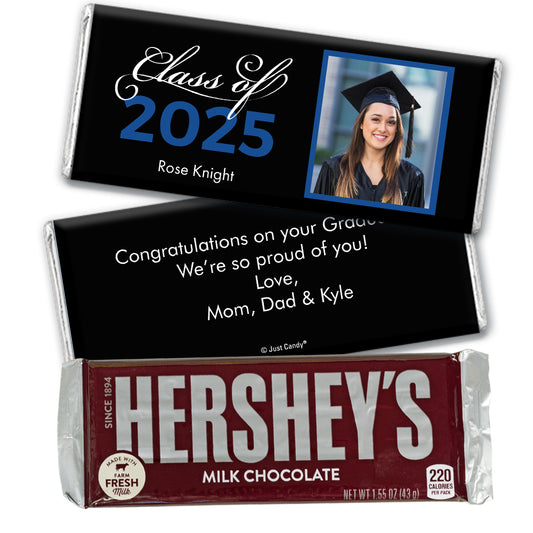 Blue Graduation Personalized Hershey's Milk Chocolate Bar Photo Class Of