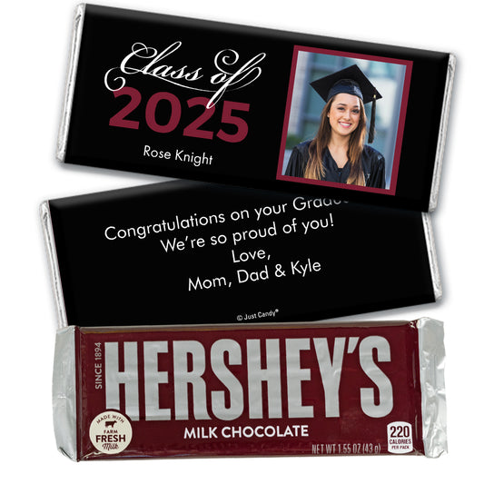 Maroon Graduation Personalized Hershey's Milk Chocolate Bar Photo Class Of