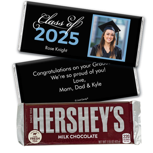 Light Blue Graduation Personalized Hershey's Milk Chocolate Bar Photo Class Of