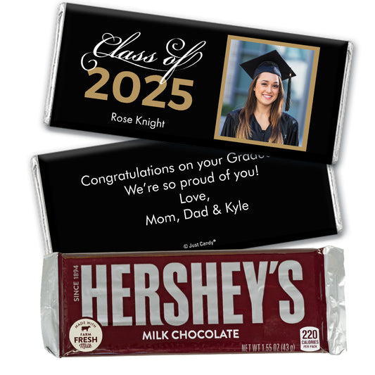 Gold Graduation Personalized Hershey's Milk Chocolate Bar Photo Class Of