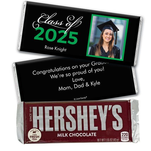 Green Graduation Personalized Hershey's Milk Chocolate Bar Photo Class Of