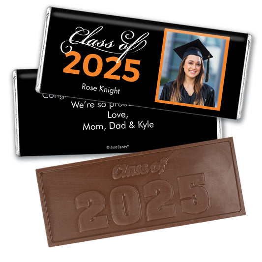 Orange Graduation Personalized Embossed Chocolate Bar Photo Class Of