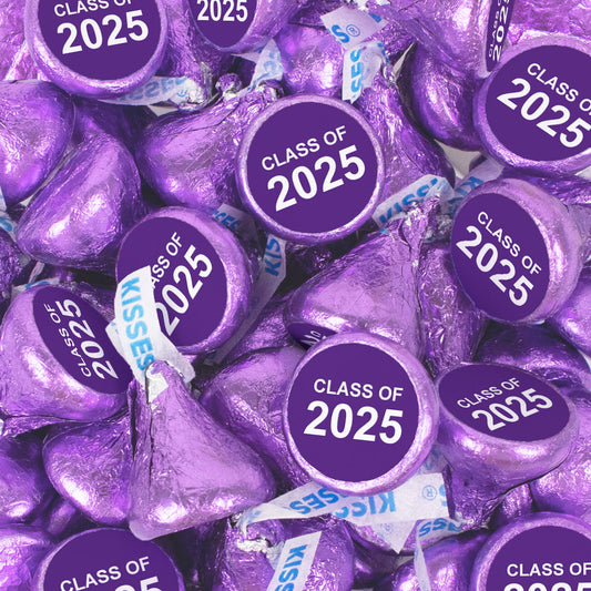 Graduation Purple Candy Hershey's Kisses & Hershey's Miniatures for Party Favors