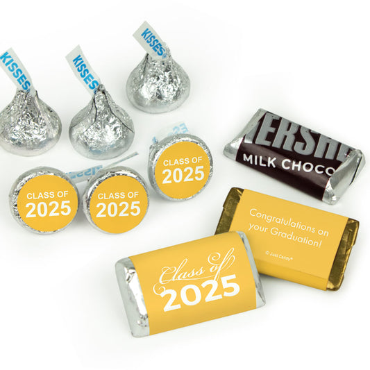 Graduation Yellow Candy Hershey's Kisses & Hershey's Miniatures for Party Favors