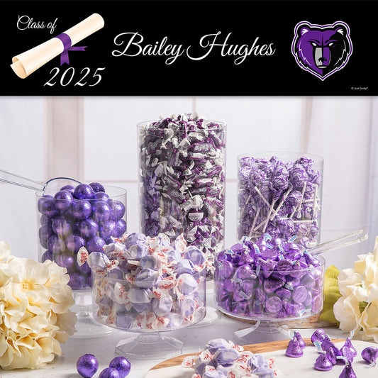 Purple Graduation Diploma Candy Buffet