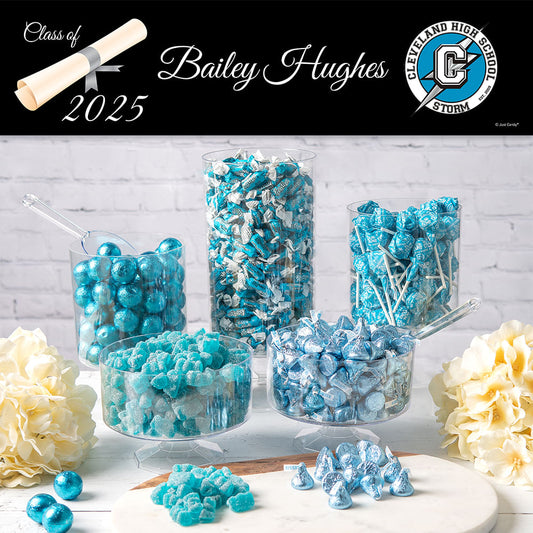 Light Blue Graduation Diploma Candy Buffet