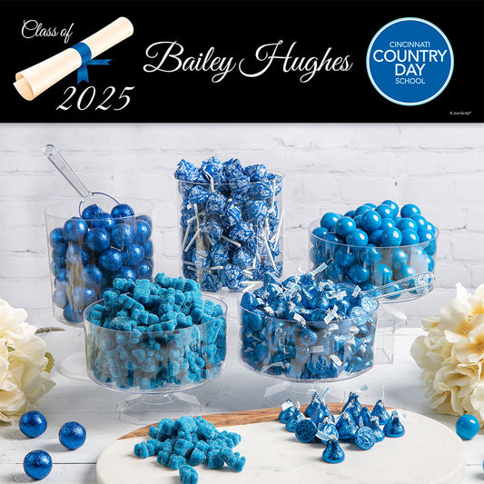 Blue Graduation Diploma Candy Buffet