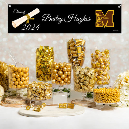 Personalized Gold Graduation Diploma Deluxe Candy Buffet