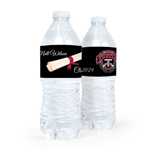 Personalized Graduation Diploma Water Bottle Sticker Labels (5 Labels)