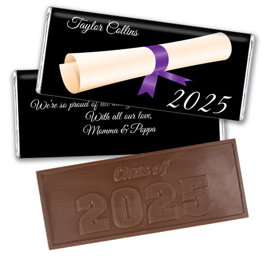 Purple Graduation Personalized Embossed Chocolate Bar Diploma