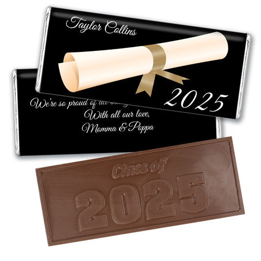 Gold Graduation Personalized Embossed Chocolate Bar Diploma