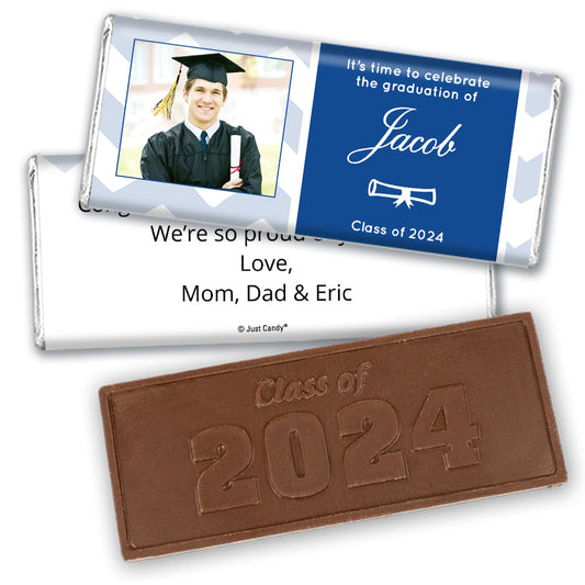 Graduation Personalized Embossed Chocolate Bar Chevron Photo