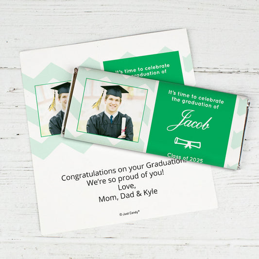 Graduation Personalized Chocolate Bar Wrappers Chevron Photo