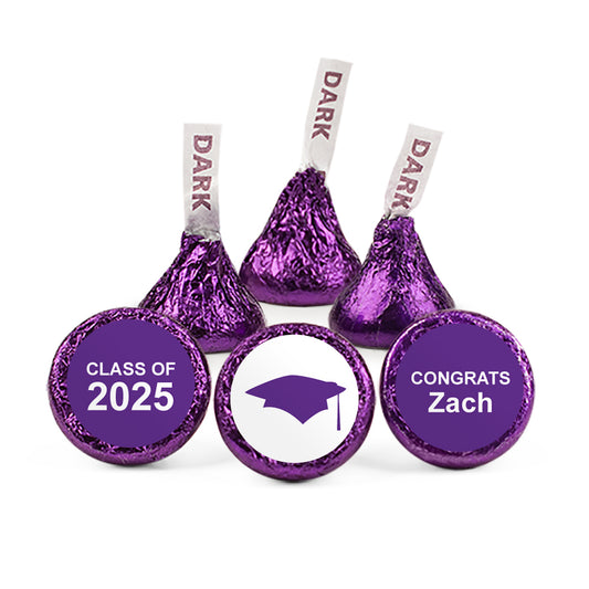 Personalized Purple Graduation Cap Hershey's Kisses