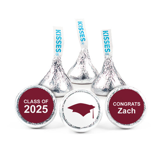 Personalized Maroon Graduation Cap Hershey's Kisses