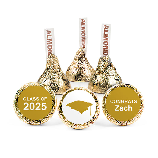 Personalized Gold Graduation Cap Hershey's Kisses