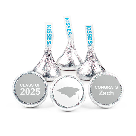 Personalized Silver Graduation Cap Hershey's Kisses