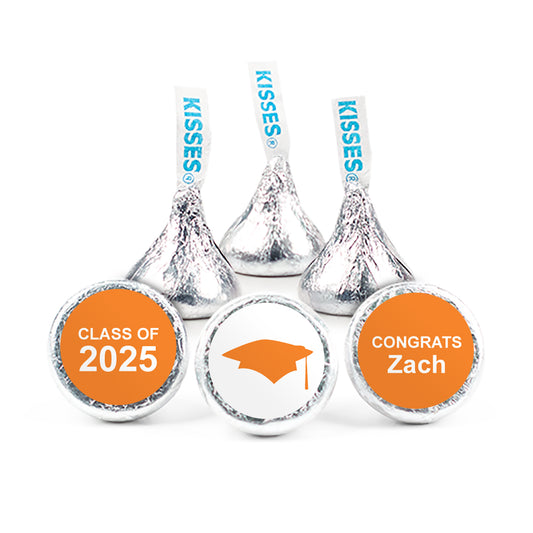 Personalized Orange Graduation Cap Hershey's Kisses