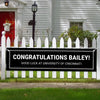 Personalized Black Graduation 5 Ft. Banner