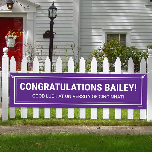 Personalized Solid Color Purple Graduation 5 Ft. Banner