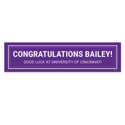 Personalized Solid Color Purple Graduation 5 Ft. Banner