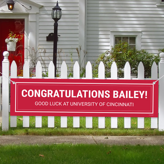 Personalized Solid Color Red Graduation 5 Ft. Banner