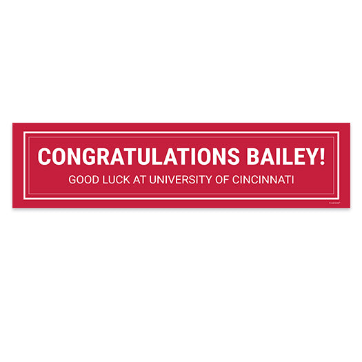 Personalized Solid Color Red Graduation 5 Ft. Banner