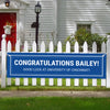 Personalized Solid Color Blue Graduation 5 Ft. Banner